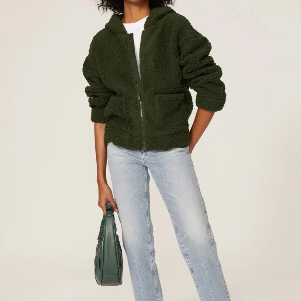 Splendid Green Faux Sherpa Jacket
